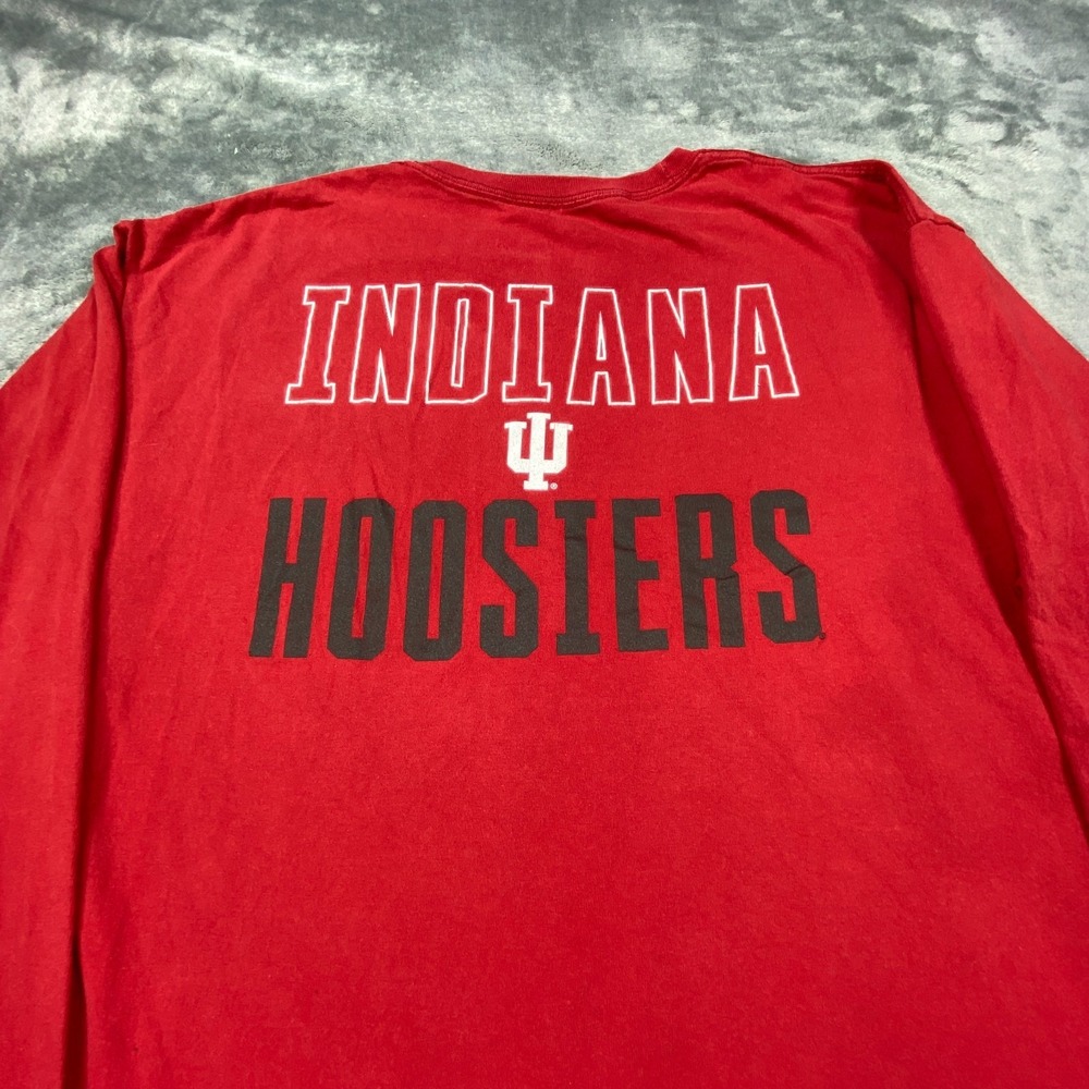 Indiana University Hoosiers Shirt XL Red Spellout Long Sleeve Spellout Russell